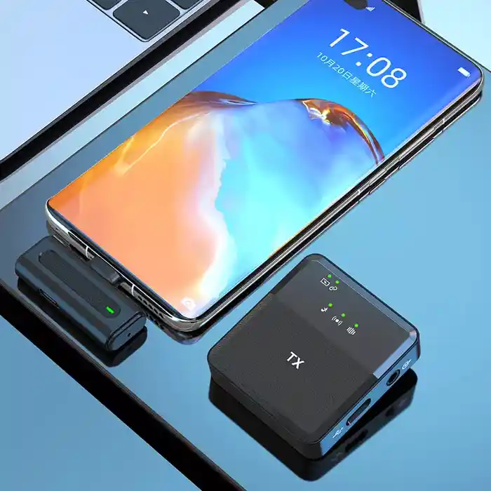 SX8  Wireless Microphone for Type-C Android & iPhone Interview, vlog, Live Mic Noise Reduction